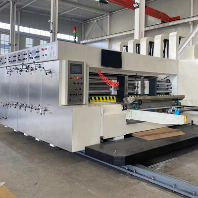 PLC Control Two Colors Flexo Printer Slotter Die Cutter With Stacker Machine